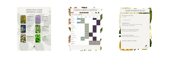 Garden planning worksheets from the course