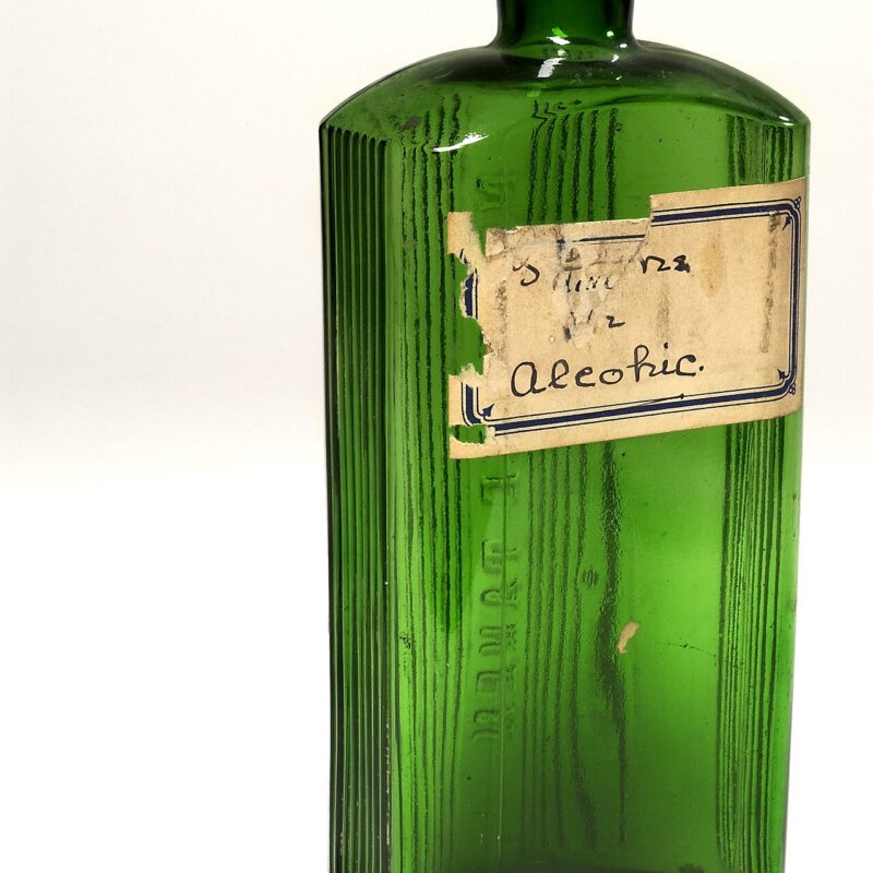 Antique green glass poison bottle, Wellcome Collection
